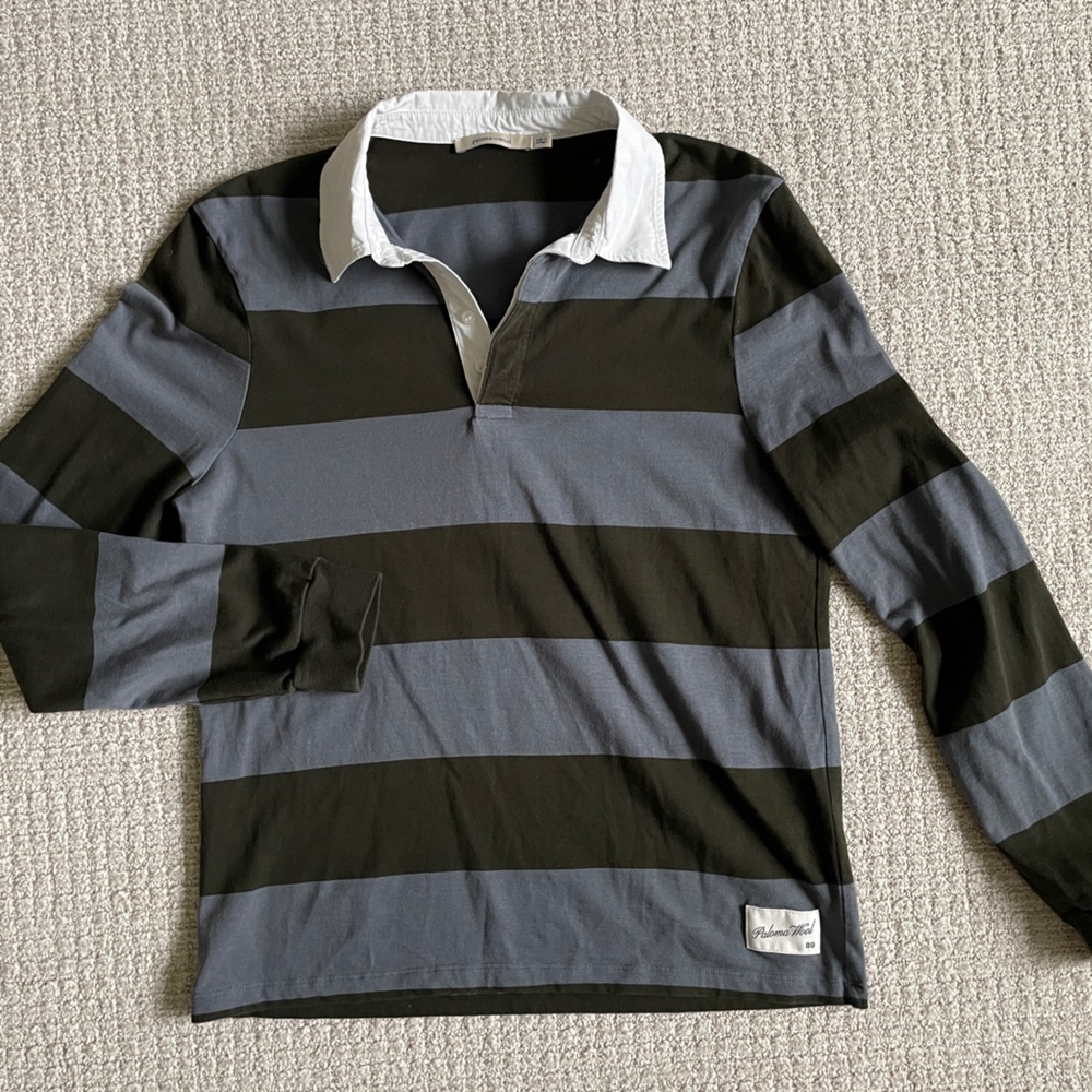 Paloma Wool Blue and Green Rugby style long sleeve